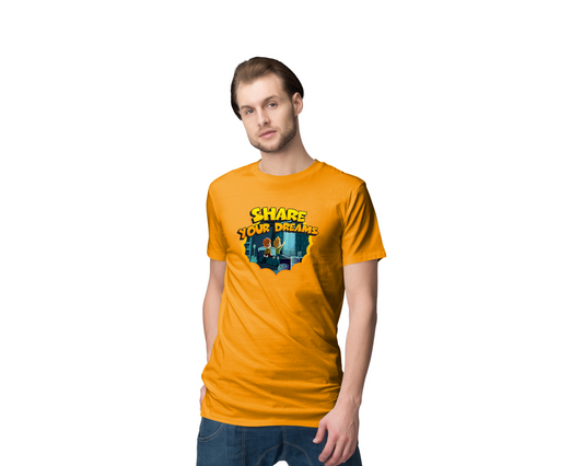 Men 'Dream' T-shirt with Dark Orange Colour 1197