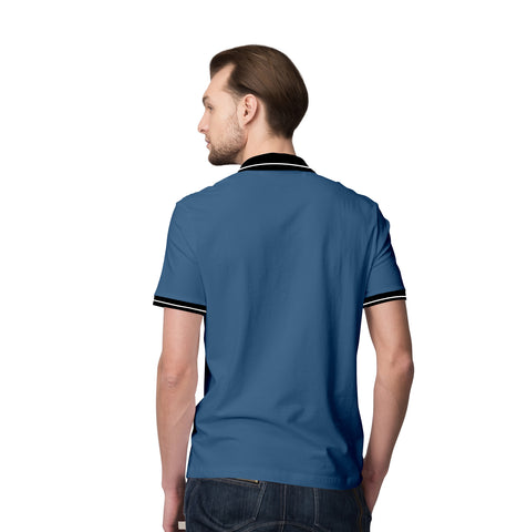 Men Polo with Black Rib Collar T-shirt