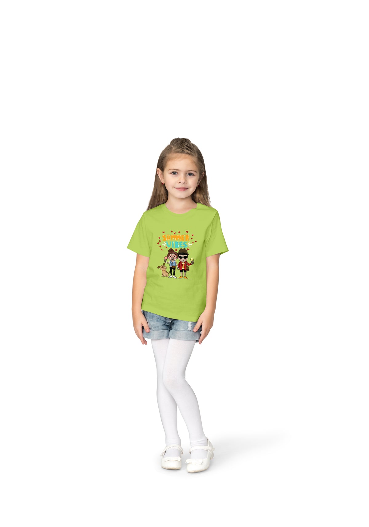 Girls Cotton Candy Colour Summer Vibes Tshirt