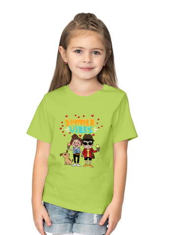 Girls Cotton Candy Colour Summer Vibes Tshirt