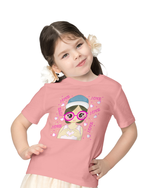 Girls Cotton Candy Colour Love Love Tshirt 1049