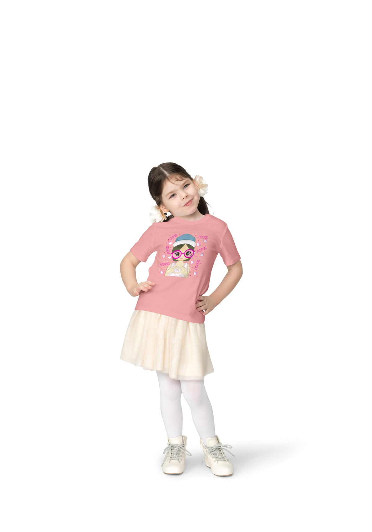 Girls Cotton Candy Colour Love Love Tshirt