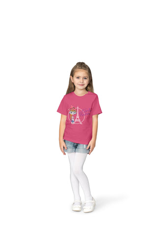 Girls Cotton Candy Colour Paris Tshirt