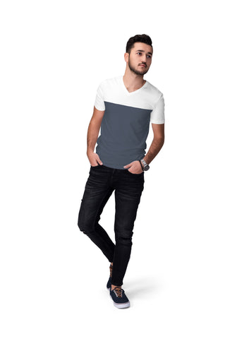 Men VNeck 'Multi-color' T-shirt