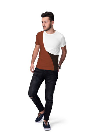 Men 'Multicolour' Brown Layered T-shirt
