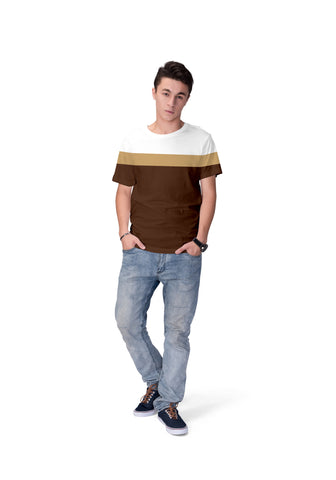 Men 'Multi-color' Brown Layered T-shirt