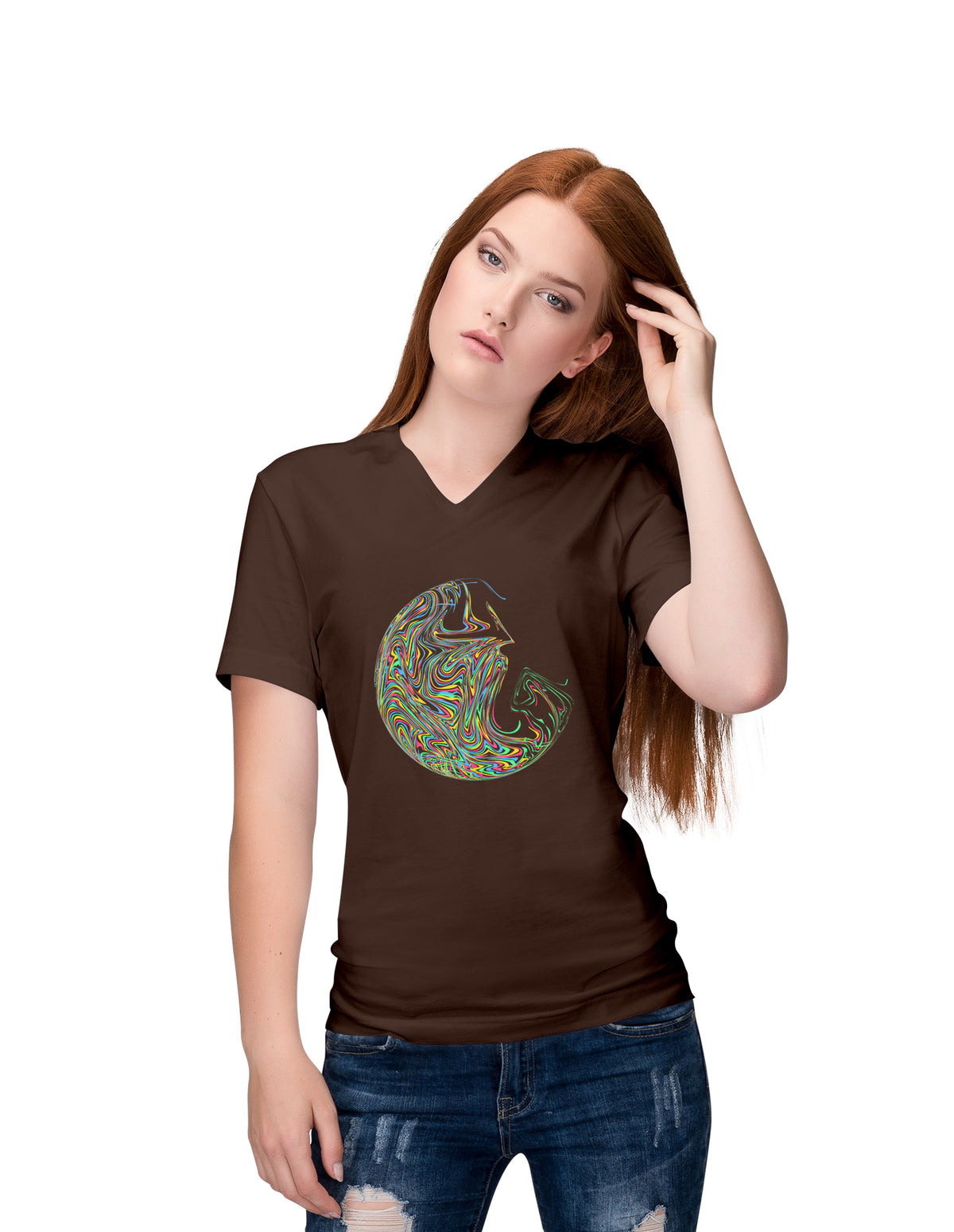 Women 'Glitter Print Earth' T-shirt