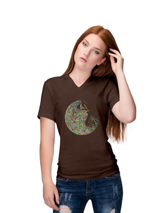 Women 'Glitter Print Earth' T-shirt 1456