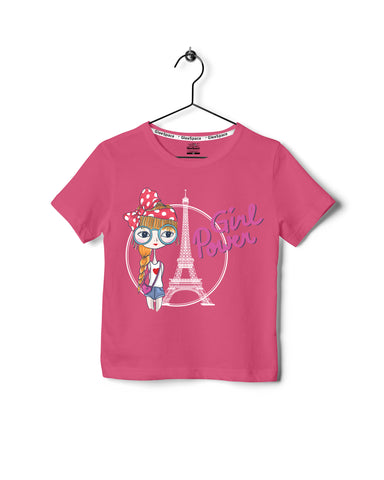 Girls Cotton Candy Colour Paris Tshirt