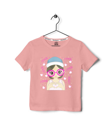 Girls Cotton Candy Colour Love Love Tshirt