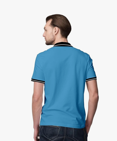 Men Polo with Black Rib Collar T-shirt