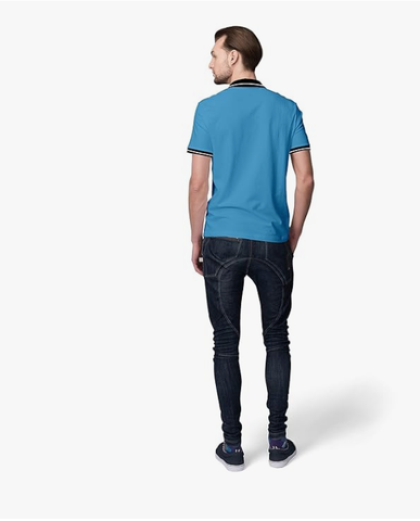Men Polo with Black Rib Collar T-shirt