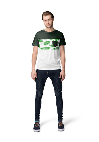 Men 'Floral Print' with Pocket T-shirt