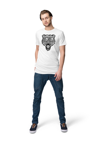 Men 'Tiger' Printed White T-shirt