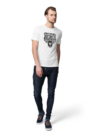Men 'Tiger' Printed White T-shirt
